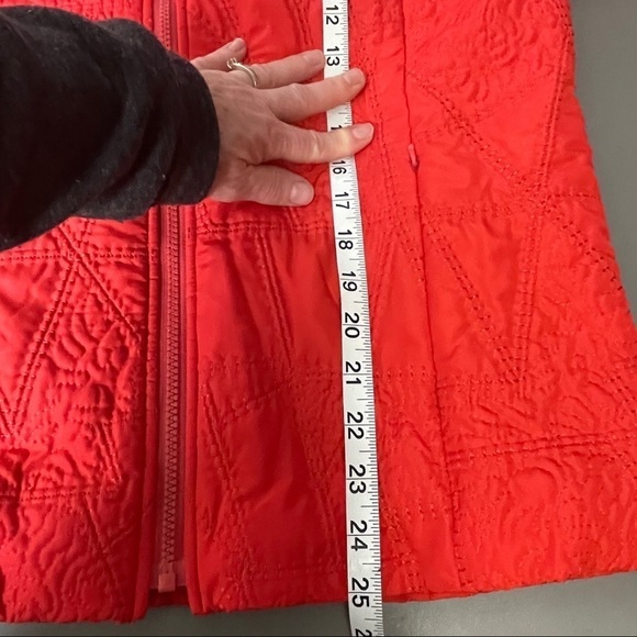 Coldwater Creek Grannycore Sweater Jacket – Quilted Front – Zip Up – Red – Size - Picture 16 of 16